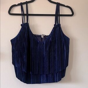 JACK by BB Dakota|Royal Navy Blue Pleated Women's crop Top|Small|EUC